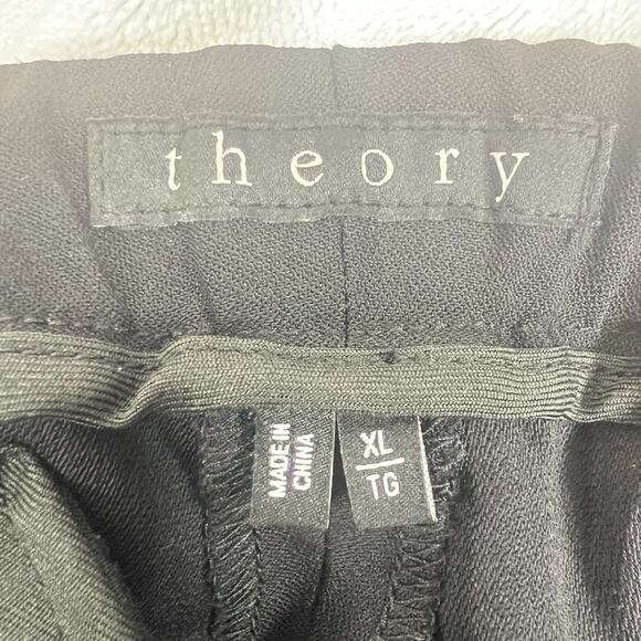 Theory Womens XL Black Pier Lawford Wool Blend Pull On Stretch Trouser Pants - Picture 3 of 7